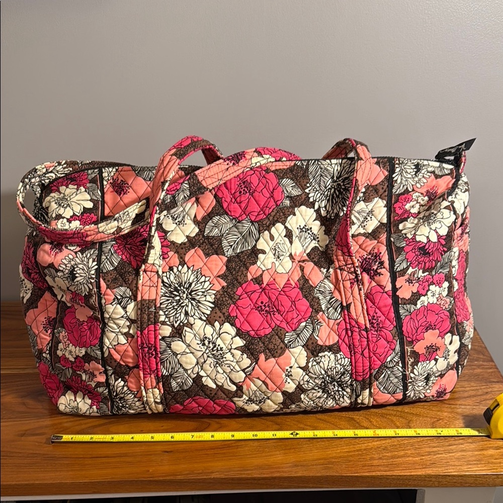 Vera Bradley Pink and Brown Quilted Tote Bag